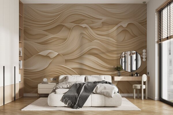 Tapet Valuri bej, Fototapet 3D, Fototapet 3D Flori, w02311v2 : Uwalls.ro