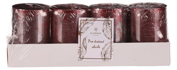 Set lumânări de Advent roșii, 4 buc, parafină , 8cm