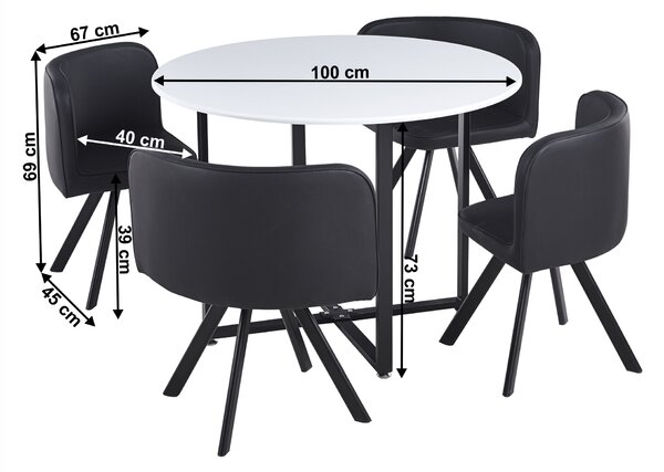 Set sufragerie 4+1 Babeth (alb + negru). 1065327