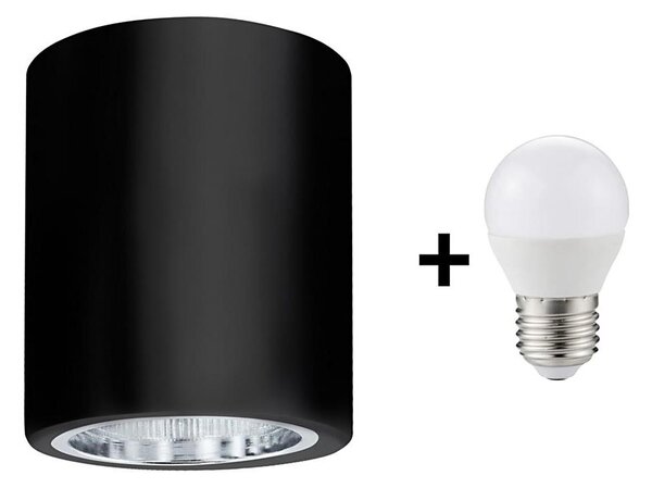 Plafonieră LED JUPITER 1xE27/6W/230V 120x98 mm negru