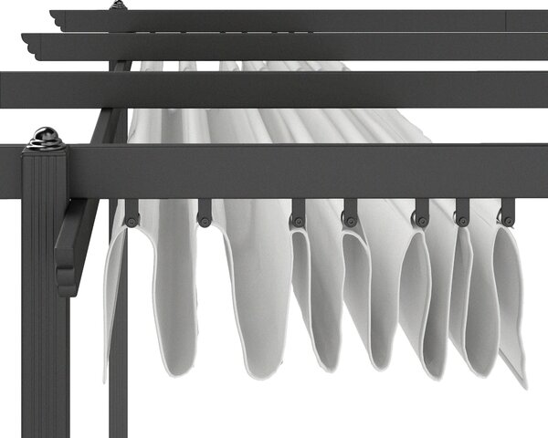 Outsunny Pergolă Retractabilă cu Structură din Aluminiu, Copertină de Soare pentru Grădină sau Terasă, 390x390x223 cm, Alb | Aosom Romania