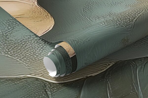 Tapet frunze de lotus în stil pastel cu un efect de volum, Fototapet Flori, w02441 : Uwalls.ro