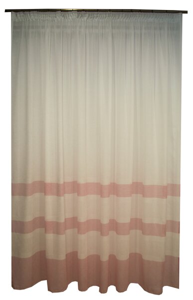 Perdea Velaria, in alb cu dungi roz, 300x250cm