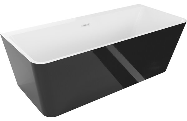 Mexen Volta, cada de baie autoportanta montata pe perete 150 x 75 cm, alb-negru, alb preaplin, 51131507575-20