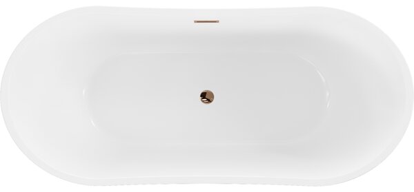 Mexen Montana, cadă de sine stătătoare 150 x 75 cm, alb, preaplin auriu roz, 52011507500-60