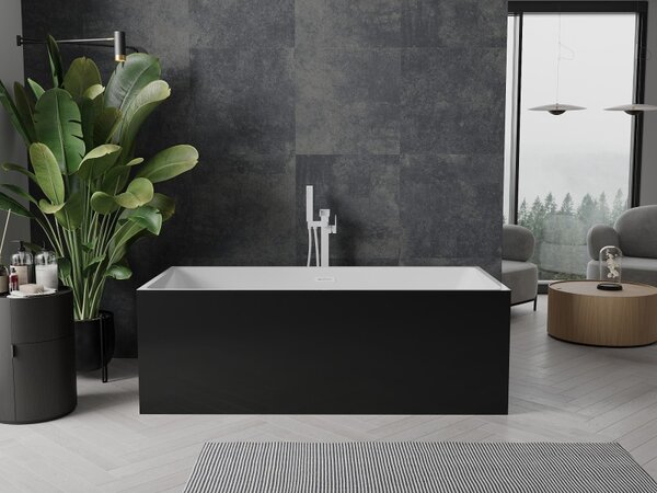 Mexen Nita, cada de sine statatoare 170 x 80 cm, alb-negru, alb preaplin, 52091708075-20
