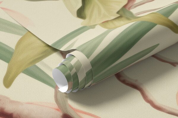 Tapet Doi papagali în tufișuri tropicale, Fototapet Natură, w08507 : Uwalls.ro