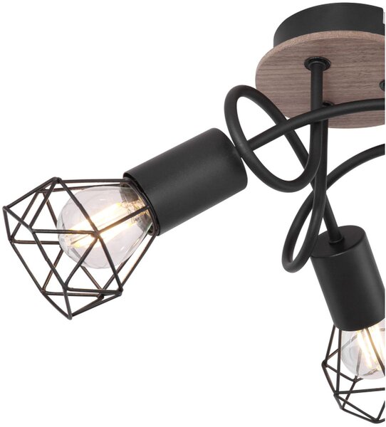 Globo Lighting Xara I lampă de tavan 3x40 W negru-lemn 54802S-3DH
