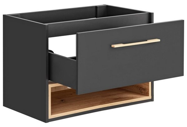 Comad Borneo dulap 80x46x57 cm sub chiuveta pe perete grafit-gri-stejar BORNEOCOSMOS821FSC