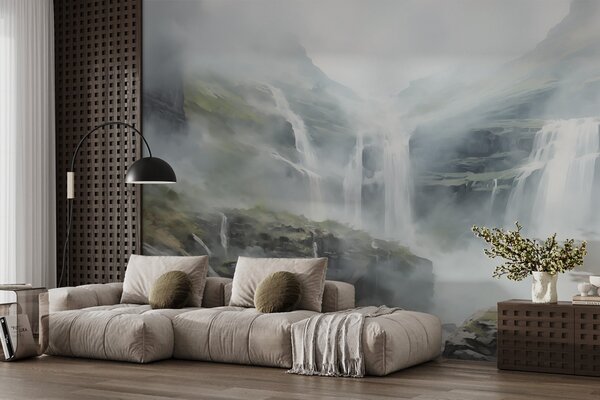 Tapet Cascada în ceață, Fototapet Natură, w08572 : Uwalls.ro