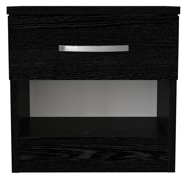 Noptiera UnicUtil cu un Sertar pentru depozitare, Negru 40 x 30 x 40 cm