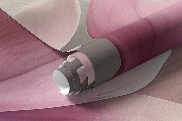 Tapet Delicate magnolii roz pe un perete de beton în tonuri de gri, Fototapet Flori, w08636v1 : Uwalls.ro