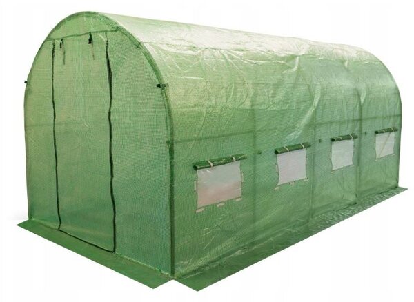 Sera gradina, 4x2.5x2m, solar tip tunel, folie impermeabila cu filtru UV4, 8 ferestre