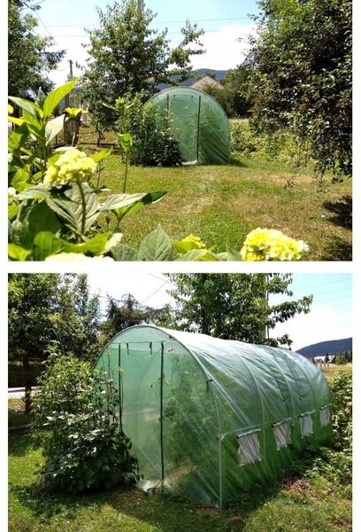 Sera gradina, 4x2.5x2m, solar tip tunel, folie impermeabila cu filtru UV4, 8 ferestre