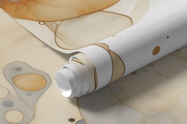 Tapet Artă abstractă cu cerneală, stil fluid, paletă de culori bej , Fototapet Acuarelă, w02744 : Uwalls.ro
