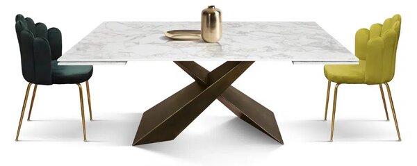 MIRABELLE-MASA BLAT DREPTUNGHIULAR CERAMICA ALB - PICIOR METALIC BRONZ 180 cm/90 cm