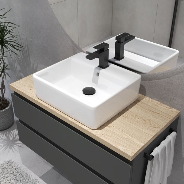 Oltens Hyls lavoar 58.5x44 cm dreptunghiular de blat alb luciu 41310000
