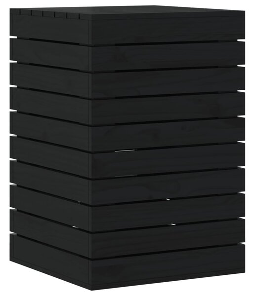 Coș de rufe, negru, 44x44x66 cm, lemn masiv de pin