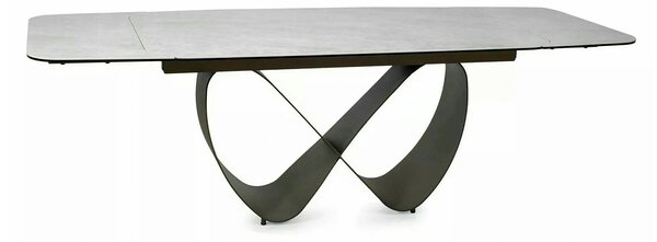 Masă extensibilă INFINITY, bej/cupru, sticlă securizată/ceramică/metal