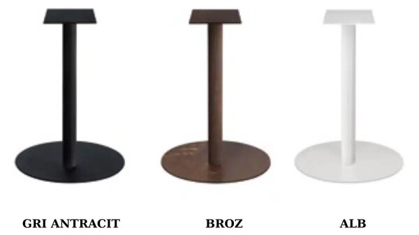 PICIOR MASA METALIC ROTUND- HORECA- - ALB - H 72 CM