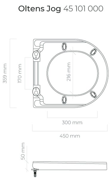 Oltens Jog capac wc SoftClose alb 45101000
