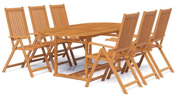 Set mobilier de exterior, 7 piese, lemn masiv de acacia
