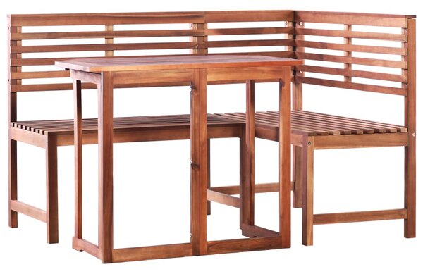 Set mobilier bistro, 2 piese, lemn masiv de acacia