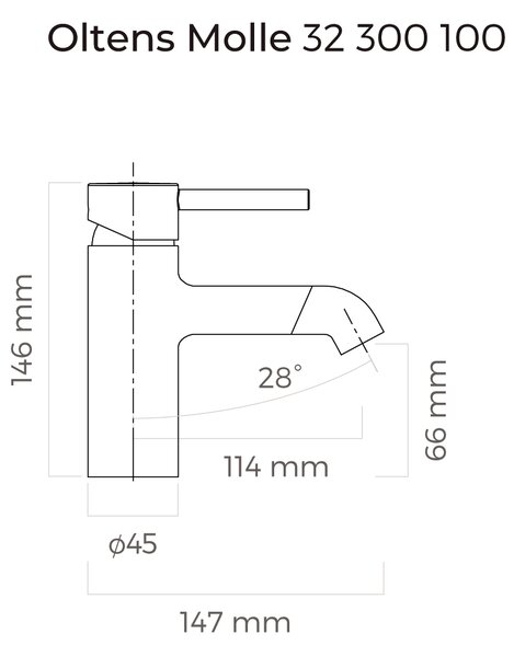 Oltens Molle baterie lavoar stativ crom 32300100