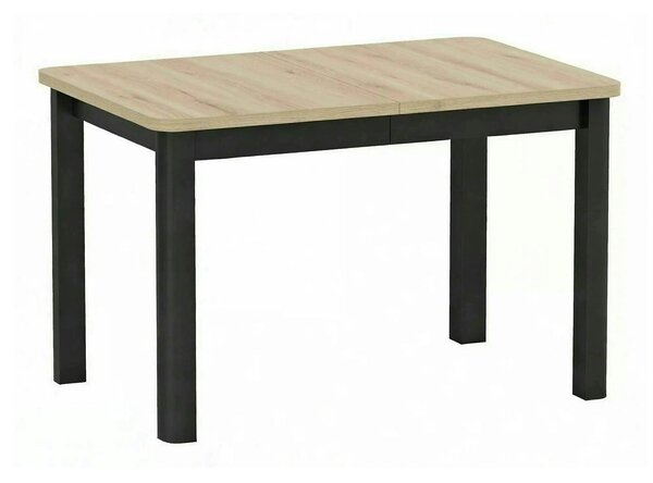 Masă extensibilă OSKAR, stejar artizanal/negru, PAL laminat/MDF, 120–2