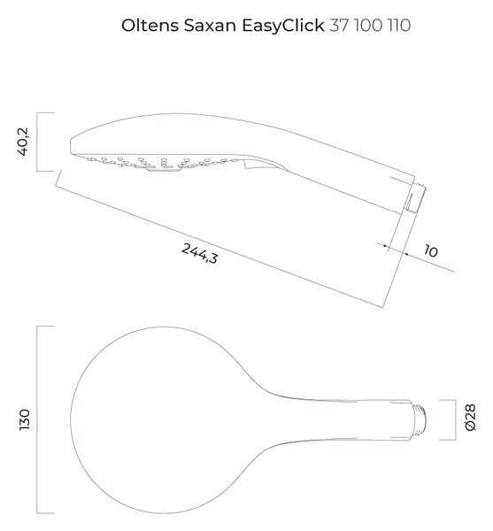 Oltens Saxan EasyClick duș de mână crom/alb 37100110