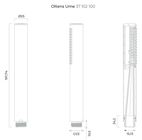 Oltens Ume duș de mână crom 37102100