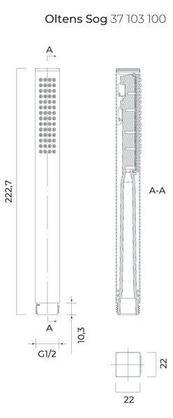 Oltens Sog duș de mână crom 37103100