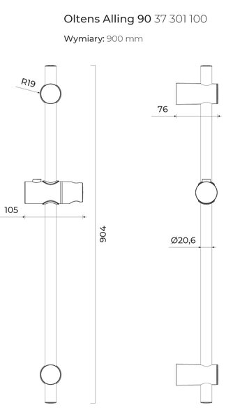 Oltens Alling bară de duș |90 cm 37301100