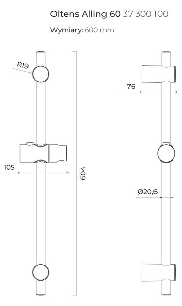 Oltens Alling bară de duș |60 cm 37300100