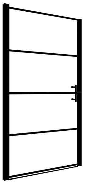 Ușă de duș, negru, 100 x 178 cm, sticlă mată securizată