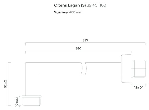 Oltens Lagan braț de perete crom 39401100