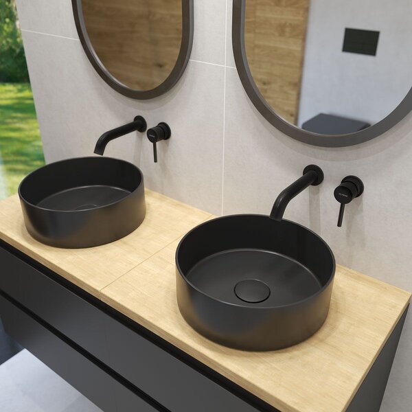 Oltens Lagde lavoar 35.5x35.5 cm rotund de blat negru mat 40304300