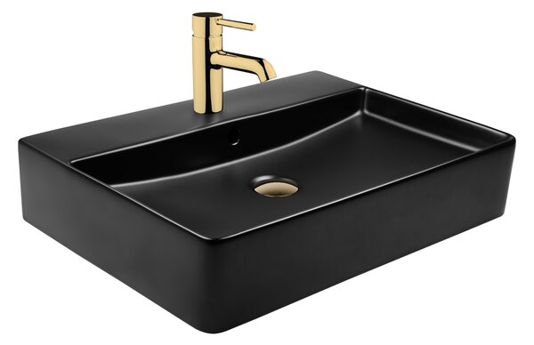 Oltens Duve lavoar 59x43.5 cm dreptunghiular clasică-de blat negru mat 41800300