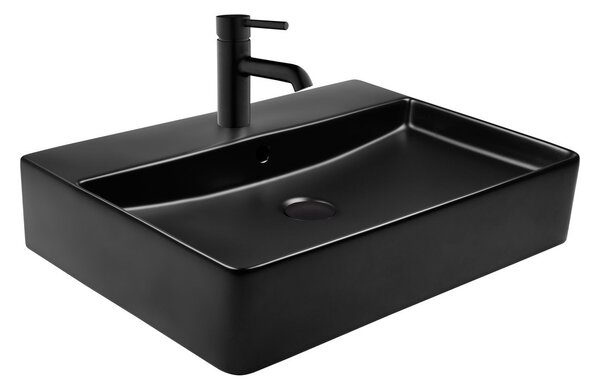 Oltens Duve lavoar 59x43.5 cm dreptunghiular clasică-de blat negru mat 41300300