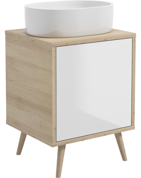 Oltens Hedvig dulap 50x45x49.7 cm sub chiuveta pe perete alb-stejar 60202060