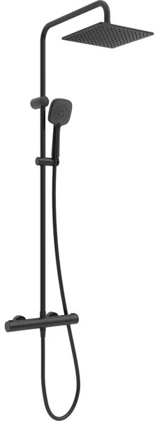 Oltens Atran set de duș perete cu termostat cu duș de ploaie negru mat 36501300