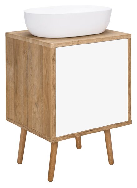Oltens Hedvig dulap 50x45x49.7 cm sub chiuveta pe perete alb-stejar 60203060