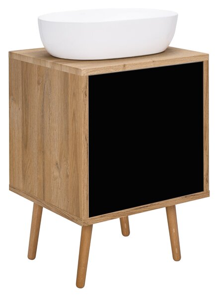 Oltens Hedvig dulap 50x45x49.7 cm sub chiuveta pe perete negru-stejar 60203360