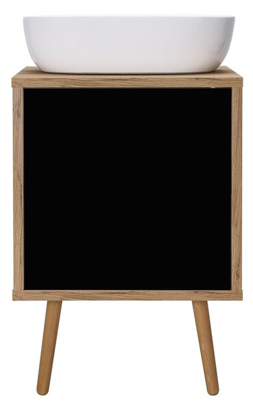 Oltens Hedvig dulap 50x45x49.7 cm sub chiuveta pe perete negru-stejar 60203360