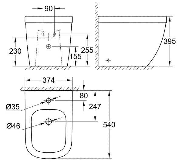 Grohe Euro Ceramic bideu stativ alb 39340000