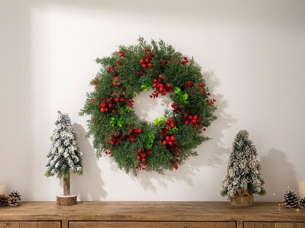 Coronita de Advent pentru usa RED BERRIES Ø 35 cm, verde/rosu
