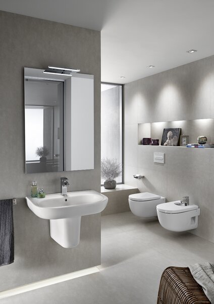 Roca Meridian vas wc cu capac soft-close agăţat fără margine alb A34H240000