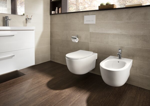 Roca Meridian vas wc cu capac soft-close agăţat fără margine alb A34H240000