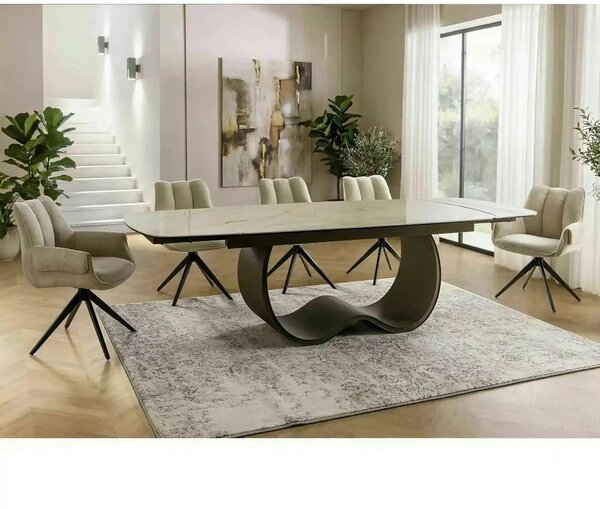 Scaun GIO, bej/negru, stofă/metal, 62x46x86 cm