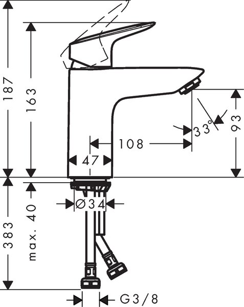 Hansgrohe Logis baterie lavoar stativ crom 71101000